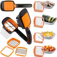    Овощерезка с контейнером 5 в 1 Nicer Dicer Quick ручной измельчитель слайсер для овощей и фруктов, кухонный набор с насадками для нарезки продуктов