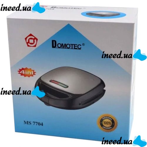 Sandwich maker sandwich maker multi-baker 4 in 1 Domotec MS-7704 1000W 4in1 grey grill, waffle iron, hazel 1000W
