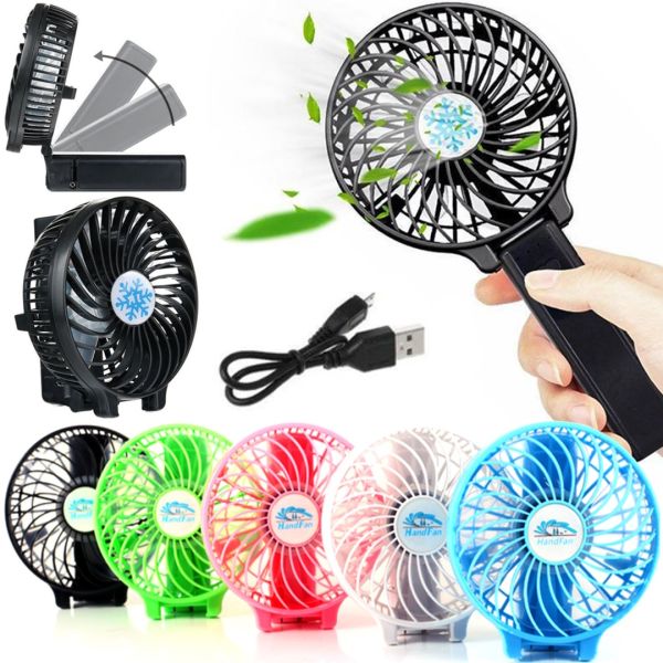 Ручной мини вентилятор Handy Mini Fan WX-6508 USB аккумуляторный настольный вентилятор трансформер со складной ручкой и съемным аккумулятором