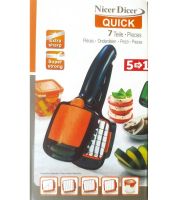    Овощерезка с контейнером 5 в 1 Nicer Dicer Quick ручной измельчитель слайсер для овощей и фруктов, кухонный набор с насадками для нарезки продуктов