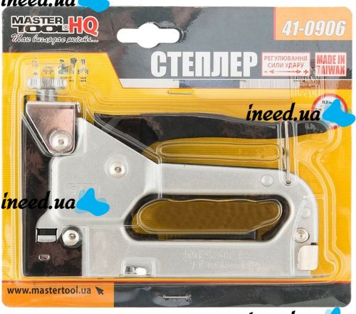Ручной пружинный степлер MasterTool 41-0906 для скоб R53 4-14 мм строительный рессорный инструмент с плавной регулировкой силы удара Gun Powerful