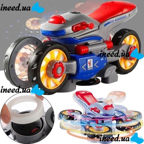 Интерактивная детская игрушка Мотоцикл трансформер YJToys YJ388-6 с музыкальными эффектами, Игрушечный музыкальный квадроцикл от батареек для детей
