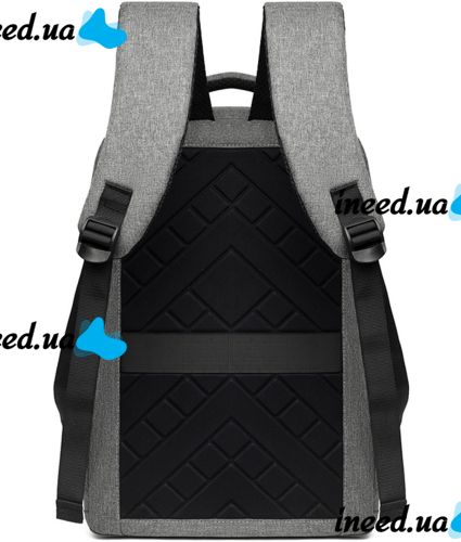 Городской молодежный оксфордский рюкзак Bag BG-40 Серый для ноутбука 15,6" дюйма универсальный мужской с USB и портом для наушников 42Х28 см BG40