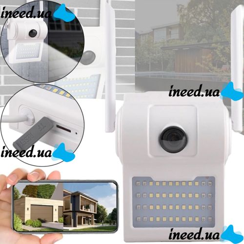 Уличная IP камера видеонаблюдения UKC CAMERA D2 Wi-Fi 2mp с прожектором и удаленным доступом, Камера интерком iCSee с динамиком и микрофоном Белая