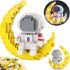 Children's Mini-designer Nightlight Astronaut on the Moon Space Travel W2201 Educational Block 3D Designer with LED Backlight for 368 parts