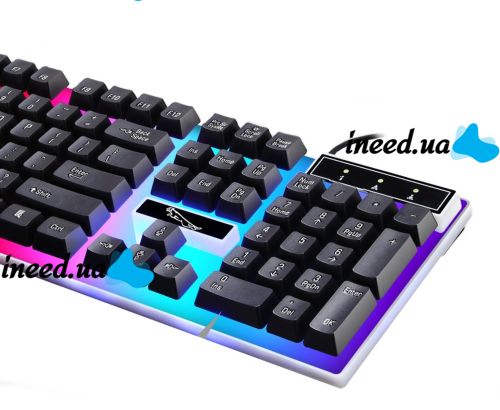 Игровой набор Gaming ZGB G21B проводная игровая клавиатура и мышь для ПК с RGB светодиодной подсветкой, Компьютерный комплект мышка и клавиатура
