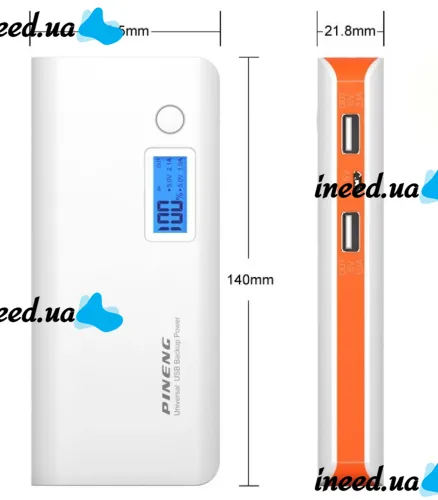 Портативное зарядное устройство PINENG PN-968 Power Bank 10000 mahс LCD дисплеем