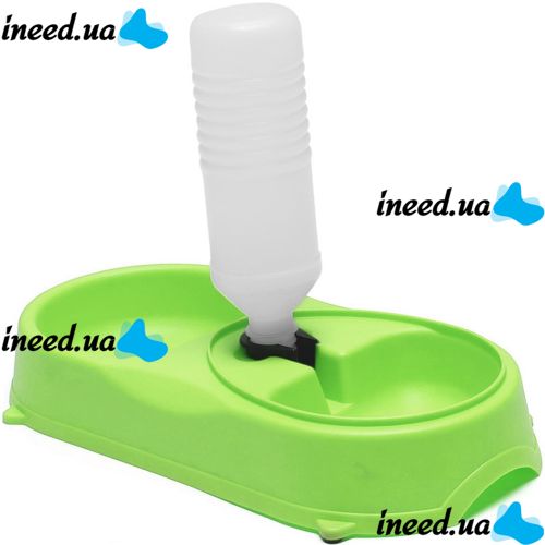 Миска для собак и котов Pet Feeder с поилкой 2 в 1, автоматическая пластиковая кормушка для домашних животных c дозатором, диспенсером для воды