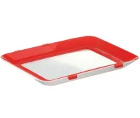 Многоразовый вакуумный лоток поднос Vaccum Plates 500 мл для хранения пищевых продуктов, Герметичный судочек контейнер 31х24х4см для еды Красный