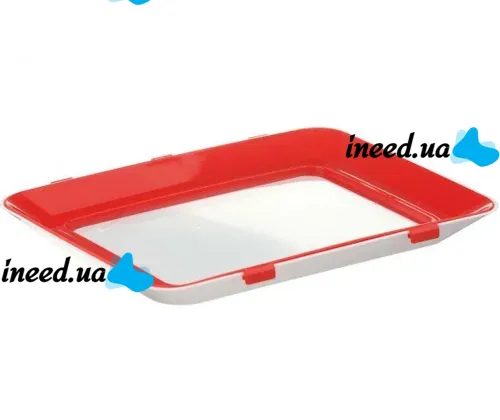 Многоразовый вакуумный лоток поднос Vaccum Plates 500 мл для хранения пищевых продуктов, Герметичный судочек контейнер 31х24х4см для еды Красный