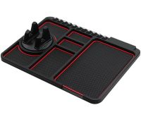 Anti-slip Car Mat Organizer Scratch mat HA-20 4in1 for Car Dashboard, Holder Stand for Phone and Cards Red
