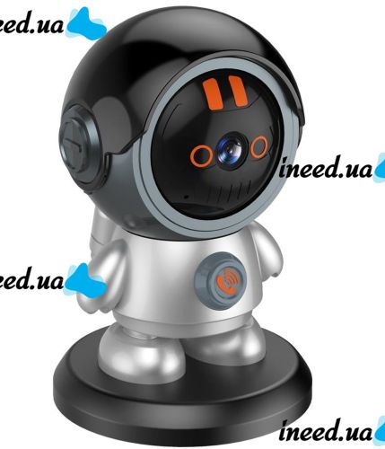 Wireless Baby Monitor Wi-Fi IP Surveillance Camera ESCAM PT302 Cosmonaut with Motion Sensor and Call Function, Rotary Baby Monitor 2K Gray