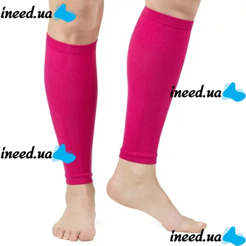 Поддерживающие компрессионные гетры Copper Fit Calf Compression Sleeves, Облегающие гольфы с фиксацией икр, Бандаж для поддержки голени Розовые