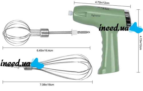 Аккумуляторный миксер блендер Wireless Agitator WR-111 1200 mAh с двумя венчиками и чашей, Ручной измельчитель Baker 5 скоростей от аккумулятора