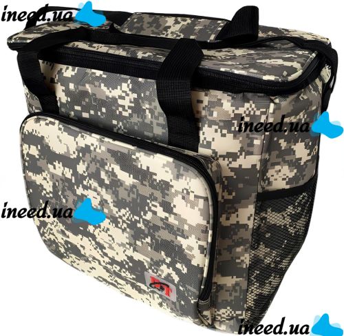 Туристическая термосумка Cooling Bag на 32 литра для продуктов напитков, Походный термо бокс холодильник 38x25x33см на плечо для пикника Пиксельный