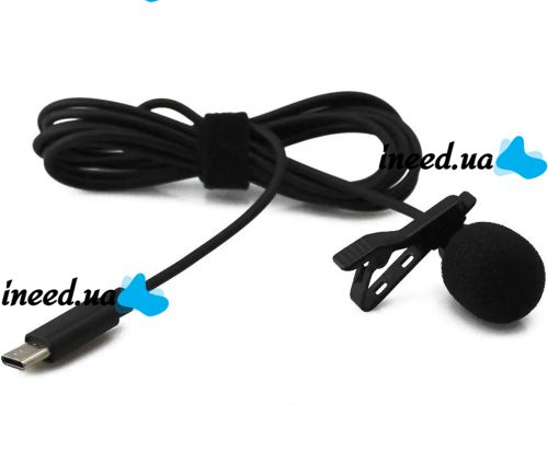 Петличный микрофон Media Microphone DM USB Type-C MK-3 с разъемом для телефона, мини микрофон 15 см, проводная петличка