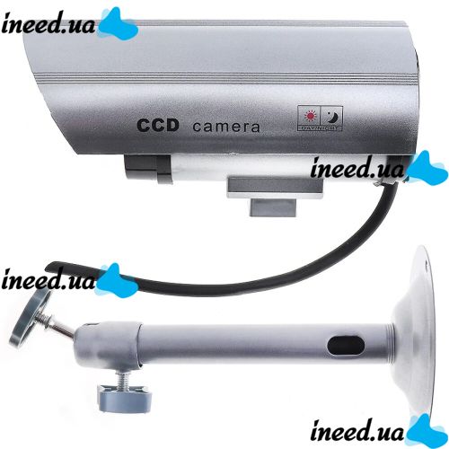 Уличный муляж камеры DUMMY IR CAMERA RR201 с мигающим светодиодом, Наружная камера обманка на батарейках, Видеокамера-обманка с ИК-подсветкой