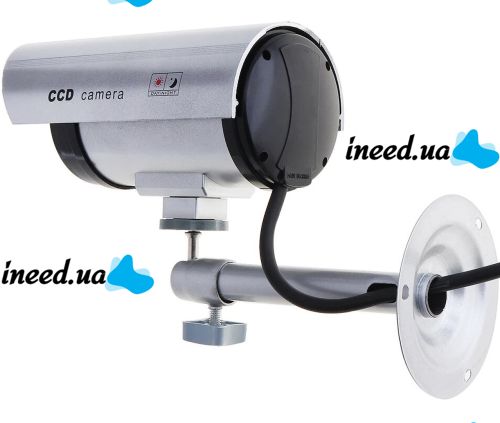 Уличный муляж камеры DUMMY IR CAMERA RR201 с мигающим светодиодом, Наружная камера обманка на батарейках, Видеокамера-обманка с ИК-подсветкой
