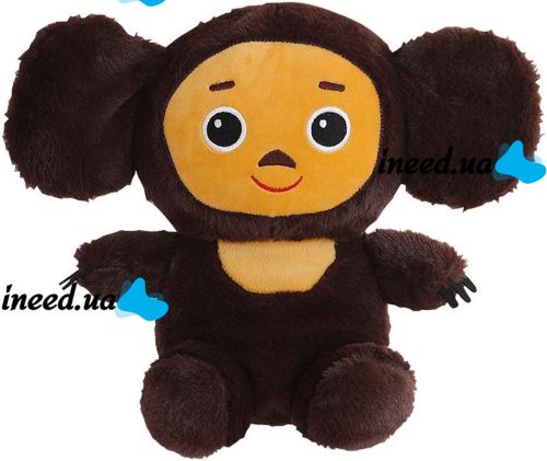 Детская мягкая игрушка Чебурашка 25 см плюшевая подушка обнимашка Kawaii baby kids с большими глазами и ушами для детей от 3-х лет Коричневая