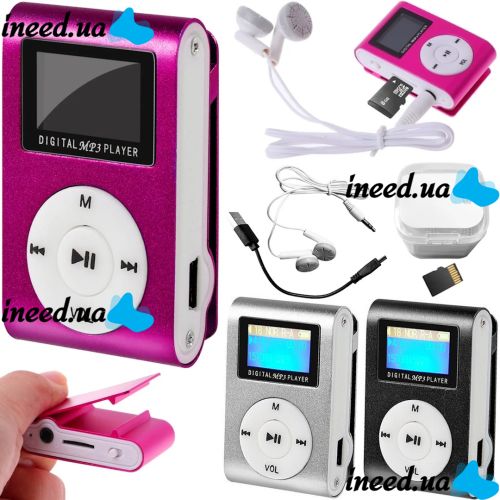 Мини MP3-плеер Toto TPS-02 With Display Earphone портативный медиа плеер с LCD дисплеем и клипсой для крепления MP3 WMA microSD USB 48х28х12 см
