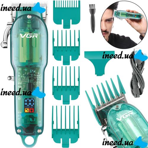 Rechargeable VGR V-660 Hair Clipper with Attachments 5W Wireless Mustache and Beard Trimmer with USB and LED Display V660