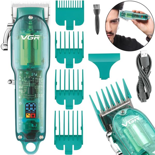 Rechargeable VGR V-660 Hair Clipper with Attachments 5W Wireless Mustache and Beard Trimmer with USB and LED Display V660