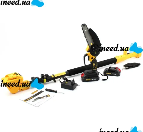Set of power tools DeWalt 24V 3in1 cordless pruner DCMPP540P1 saw DCM160N and telescopic extension 130-201 cm with 2 batteries
