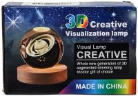 Хрустальный шар-ночник Сатурн 3D Creative Visualization Lamp M-8062S светодиодный LED ночник, стеклянный шар светильник на аккумуляторе от USB 