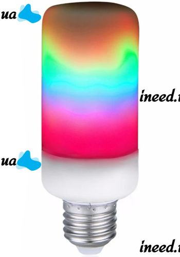 Светодиодная декоративная лампочка LED Flame Light E27 9W с RGB эффектом пламени в форме кукурузы в патрон Цветная лампа 2200K с имитацией огня