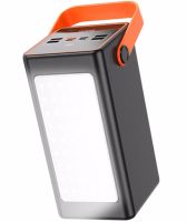 Портативное зарядное устройство Power Bank HOCO J107 90000 mAh 22.5W с фонариком Внешний аккумулятора повербанк Хоко 4USB 1TYPE-C для зарядки Черный