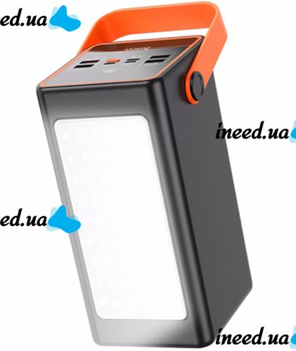 Портативное зарядное устройство Power Bank HOCO J107 90000 mAh 22.5W с фонариком Внешний аккумулятора повербанк Хоко 4USB 1TYPE-C для зарядки Черный