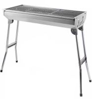 Переносной раскладной мангал Stainless Steel Grill GP-4273 для шашлыка и барбекю, Гриль со съемной сеткой 48х33х59 см на древесных углях и дровах