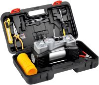 Автомобильный двухцилиндровый компрессор Air Pump 8806 с набором инструмента для подкачки шин 150 PSI воздушный насос от клемм и прикуривателя Bohao