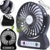 Настольный мини вентилятор Mini Fan XSFS-01 USB с аккумулятором 4.5W Black, портативный охладитель воздуха на подставке с Led фонариком Черный