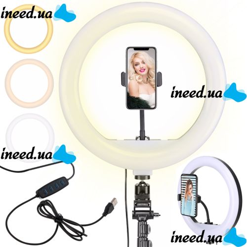 Кольцевая USB LED лампа Ring Fill Light JY-330A 33 см 13" без штатива Профессиональная студийная светодиодная CXB-330 (теплый, нейтральный, холодный)