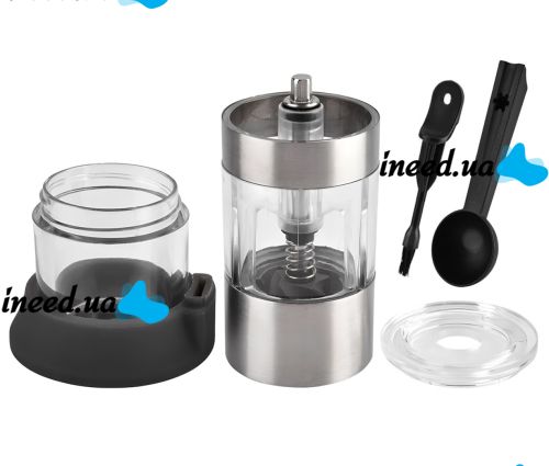 Ручная кофемолка Coffee Grinder HD-A75 механический измельчитель кофейных зерен с регулировкой помола, мельница со стальными жерновами LY-958
