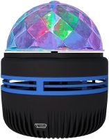 Дискошар-проектор звездного неба Led Mini Magic Ball настольный RGB проектор, круглый светодиодный LED светильник, 3D ночник дискошар USB Черный