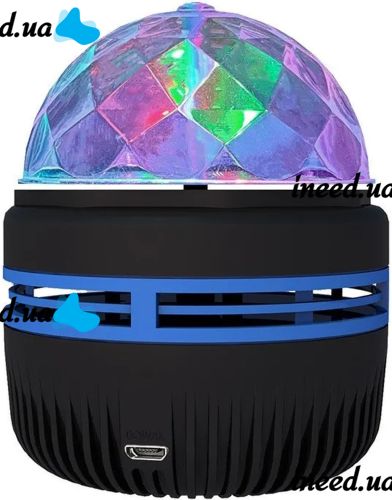 Дискошар-проектор звездного неба Led Mini Magic Ball настольный RGB проектор, круглый светодиодный LED светильник, 3D ночник дискошар USB Черный