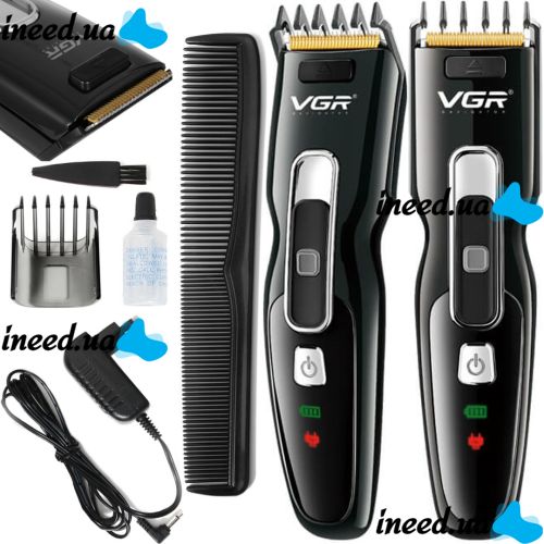 Аккумуляторная машинка для стрижки волос VGR V-040 профессиональный беспроводной мужской триммер для усов и бороды с LED-дисплеем и USB зарядкой V040