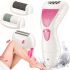 Gemei GM-7006 4-in-1 Wireless Epilator for Hair Removal with 4 Nozzles , Electric Shaver with Double Blade on a battery for the Whole Body Pink