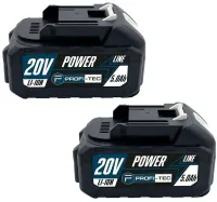 Аккумуляторный клеевой пистолет PROFI-TEC PGG1120V 20V беспроводной термопистолет для горячего силиконового клея 11 мм на 2 аккумулятора Синий