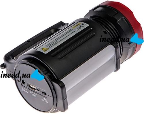 Ручной аварийный фонарь с повербанком Opera Digital OP2895-U 5W 20SMD аккумуляторный светодиодный LED фонарик прожектор 3000mAh Power Bank USB