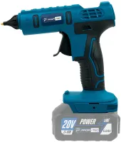 Аккумуляторный клеевой пистолет PROFI-TEC PGG1120V 20V беспроводной термопистолет для горячего силиконового клея 11 мм на 2 аккумулятора Синий