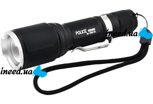 Ручной аккумуляторный фонарик Bailong BL-1860-T6 с фокусировкой 50000W тактический светодиодный LED фонарь 5 режимов с аккумулятором Police BL1860