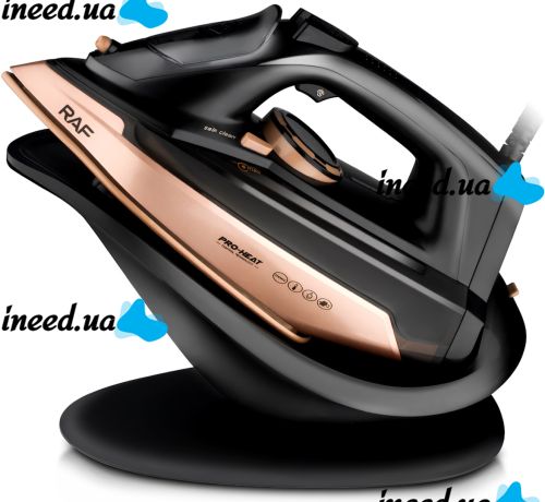 Iron with steam generator RAF R.1305 2600W 300 ml steam iron with ceramic soleplate and vertical steaming on a stand for ironing clothes