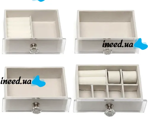 Шкатулка для хранения ювелирных украшений Jewelry Box LD-1033 акриловый органайзер с ящиками на 6 секций для бижутерии и аксессуаров XL-1831