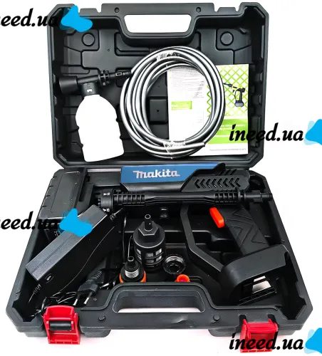 Беспроводная мойка высокого давления Makita DXR-928 48V 5Ah 2 аккумулятора, аккумуляторная мини автомойка с кейсом, распылитель Макита для авто