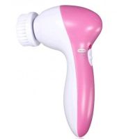 Электрический женский массажер для лица 5 в 1 Multifunction Face Cleaner AE-8782C 5 насадок, Массажная щетка со сменными насадками на батарейках