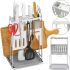 Кухонний органайзер сушарка Kitchen Rack CW-2001H для зберігання і сушіння столових приладів, Підставка стелаж для посуду дощечки і ножів Сріблястий
