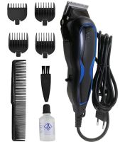 Профессиональная проводная машинка Mozer MZ-321 для стрижки волос с регулировкой длины лезвий и 4 насадками, Сетевая машинка триммер Мозер от сети